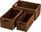 Set of 3 Nesting Wooden Crates, Wood Crate Box with Handle, Rustic Brown Decorative Wood Storage Crates Container, Stackable Cube Basket Bins Organizer for Home, Office, Closet, Shelf